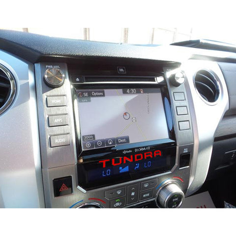 Red / White Dashboard Radio Letter Insert Overlay Vinyl Decal Sticker for Toyota Tundra 2014-2019