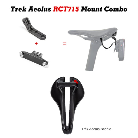 Bike RCT715 Tail Light Mount Combo, Compatible with Trek Aeolus Saddle