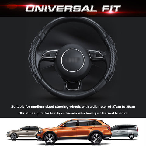 Carbon Fiber Style Steering Wheel Booster Non-Slip Cover Universal Accessories