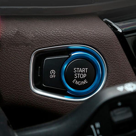 Aluminum Keyless Engine Start Stop Button Ring Trim, Engine Ignition Push Start Button Cap Decoration Cover for BMW 1 2 3 4 Series X1 (F20 F22 F30 F32 F34 F48)
