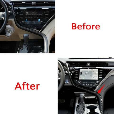 ABS Carbon Fiber Car Center Dashboard Console Strip Trim Molding Decoration for Toyota Camry 2018-2024