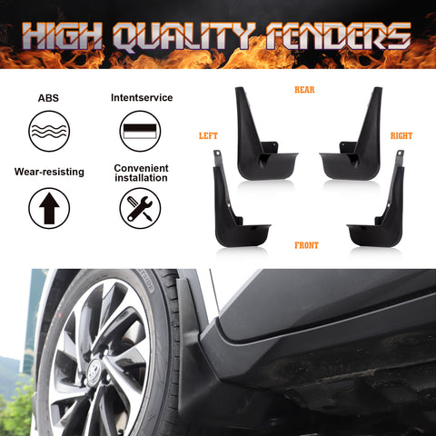 4pcs/Set Black Mud Flaps Mudguard Dirt Fender Cover For Toyota C-HR 2018-2021