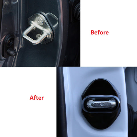 4pcs Blue/Black/Red/Silver Door Lock Cover Stainless Steel Car Door Lock Latches Cover Protector for Toyota Camry 2006-up