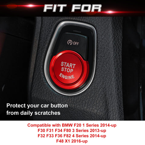 For BMW 1 2 4 2014-up Red Engine Start Stop Ignition Switch Button Ring Cover
