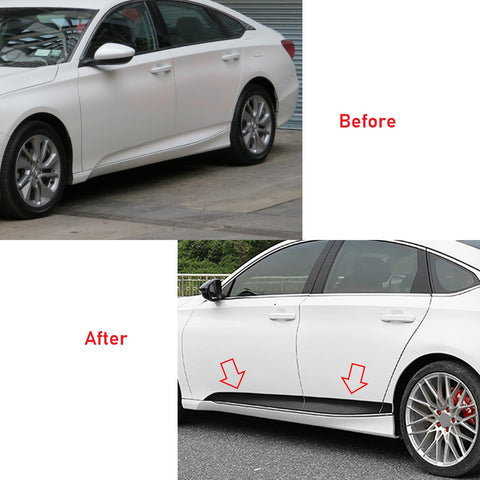 6pcs Red / Matte Black Vinyl Car Door Side Stripe Sticker Lower Door Panel Decal Molding Trim for Honda Accord 2018 2019