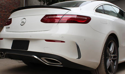 Carbon Fiber Pattern Rear Bumper Air Vent Spoiler Splitter Canard Insert Cover Trim Fit For Mercedes Benz W205 C-Class 2 Door Coupe C43 AMG C180 C200 C300 2017 2018 2019 2020