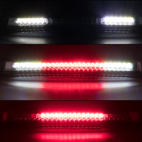 Chrome / Smoked Housing LED 3rd Third Brake Tail Light High Mount Stop Cargo Lamp for Nissan Titan 2004-2015, Super Bright 26-SMD