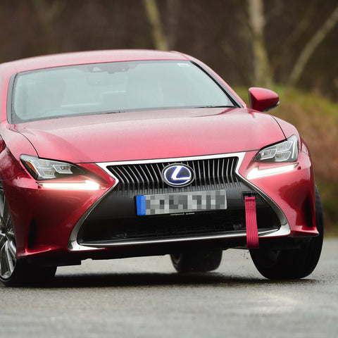 Blue / Black / Red JDM Style Tow Hole Adapter with Towing Strap for Lexus IS CT RC RX GS ISF