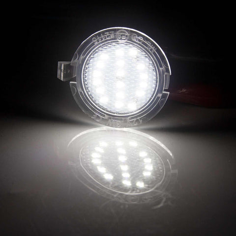 2x Xenon White LED Side Under Mirror Puddle Light for Toyota Tundra Sequoia 2007-2019 - High Power 18-SMD