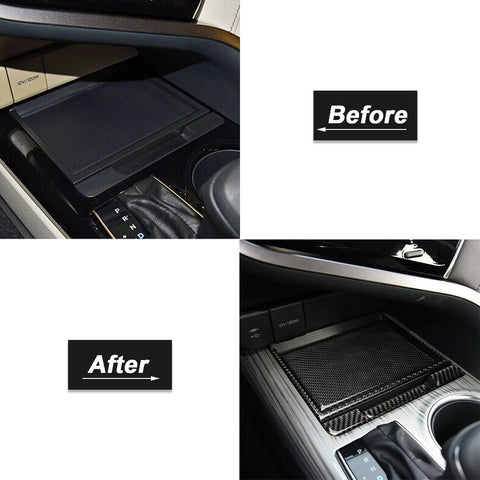 Real Carbon Fiber Interior Center Console Ashtray Storage Box Panel Cover Trim Decals Stickers for Toyota Camry 2018-2024