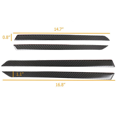 Real Carbon Fiber 3D Interior Inner Door Trim Decals Decoration For 2016 2017 2018 10th Honda Civic Sedan