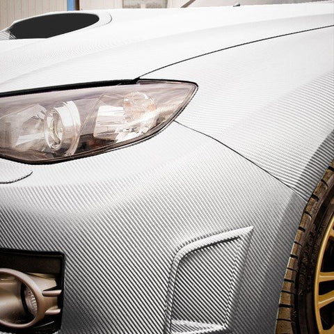 Premium Titanium Silver 3D Twill-Weave Carbon Fiber Style Vinyl Sheet 24" x 48"