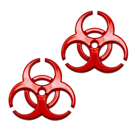 2x Side Badge Stickers 3D Logo Resident Evil Umbrella Corporation Biohazard Metal Chrome Fender Emblem