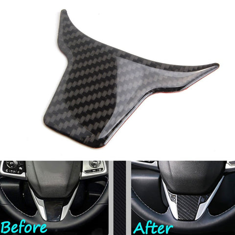 Real Carbon Fiber Steering Wheel Cover Panel Frame Trim for Honda Civic 2016 and up