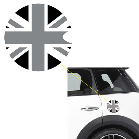 Vinyl Sticker Decal For Mini Cooper Gas Cap Cover Black/White Checkered Union Jack UK Flag