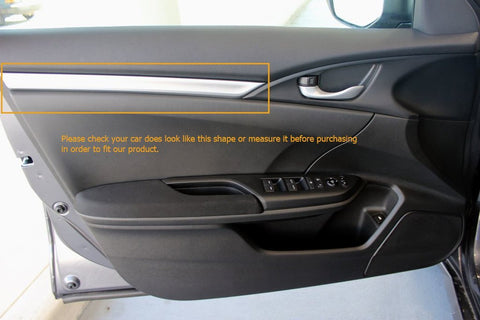Real Carbon Fiber 3D Interior Inner Door Trim Decals Decoration For 2016 2017 2018 10th Honda Civic Sedan