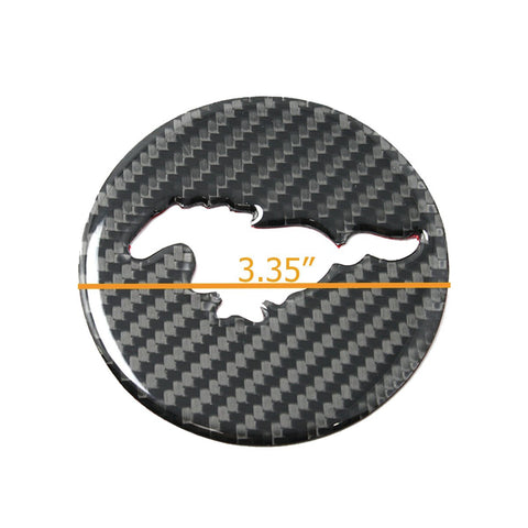 Real Carbon Fiber Steering Wheel Insert Decoration Cover Emblem Sticker for 2015 and up Ford Mustang