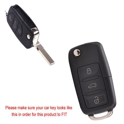 Genuine Leather Carbon Fiber Pattern Key Folding Fob Key Cover Audi Volkswagen Mazda Mercedes-Benz Nissan/Infiniti Kia/Hyundai