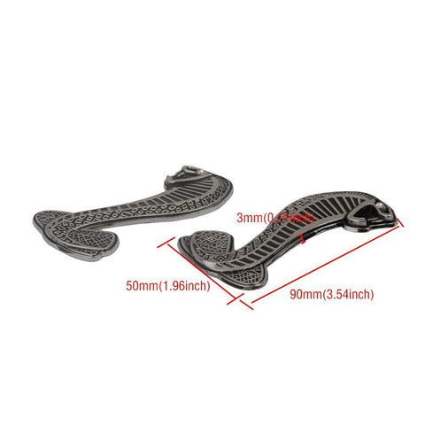 2x Cobra Snake Emblem Chrome Metal Door Fender Badge Stickers for Ford Mustang Shelby