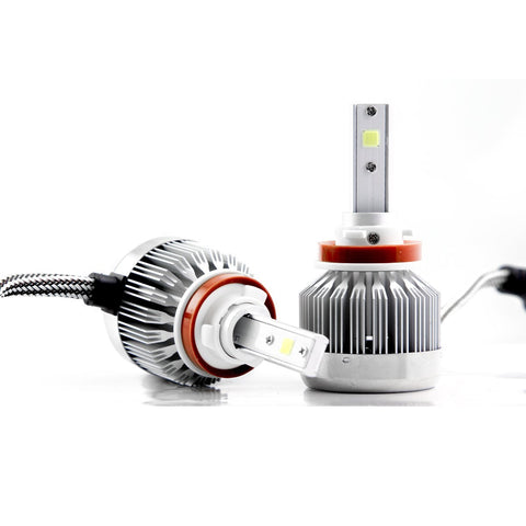 2pcs H8 H9 H11 Ice Blue 8000K COB LED Headlight Bulbs Conversion Kit For High/Low Beam Daytime Running Lights