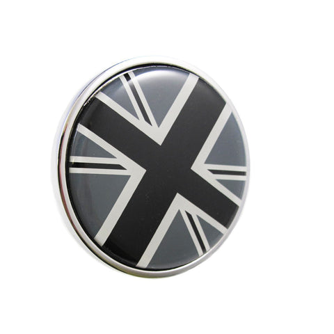 1 Set Front Grill Badge w/ Holder Fit All MINI Cooper R50 R55 R56 R57 R558 R60 UK Flag (Red/Black)