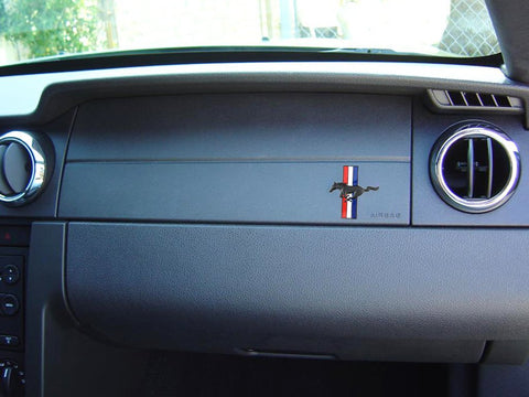 2x Pony Running Horse Tri Bar Emblem Side Fender Door Badge Sticker For Ford Mustang