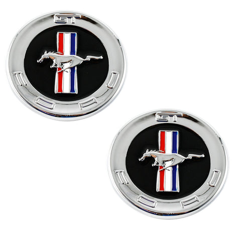 2 x Running Horse Emblem Chrome Metal Door Fender Badge Stickers for Ford Mustang