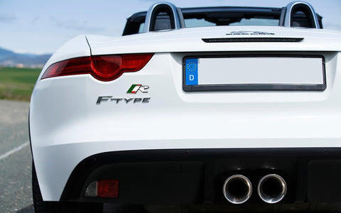 1x R Emblem Badge Metal Decal Sticker for JAGUAR Body Rear Trunk XF XE XKR XJR