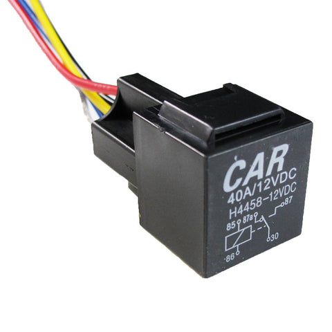1x 5-Pin 12V 40A SPDT Auto Relay Socket Wire For Car Fog Light DRL Daytime Running Lamp DRL
