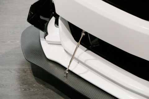 Adjustable 6"-9" / 8"-11" / 10"-13" Front Bumper Lip Splitter Diffuser Strut Rod Tie Bars Fit Most Vehicles, Black / Red / Blue / Silver