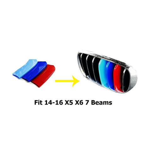1 set BMW M-Colored Kidney Grille Insert Trim TRI Color M Sport Strips Strips For BMW