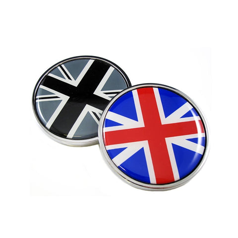 1 Set Front Grill Badge w/ Holder Fit All MINI Cooper R50 R55 R56 R57 R558 R60 UK Flag (Red/Black)