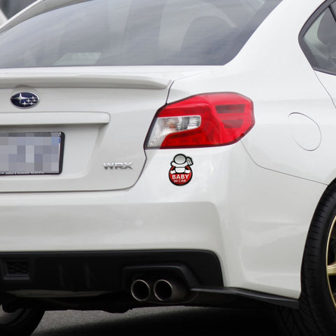 Baby In Car w/ Bottle Warning Signs Funny For Mom Dad Car Window Graphic Vinyl Decals for SUV Truck Car Bumper, Laptop, Wall, Mirror, Motorcycle