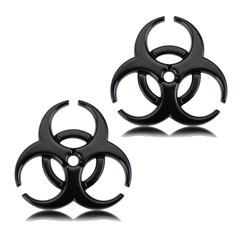 2x Side Badge Stickers 3D Logo Resident Evil Umbrella Corporation Biohazard Metal Chrome Fender Emblem