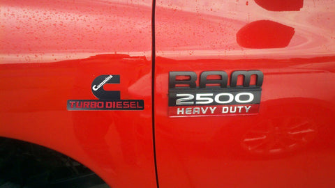 1x Matte Black CUMMINS TURBO DIESEL Emblem Badge for Dodge Ram 1500 2500 3500