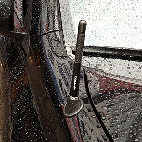 4.7" TRD Logo Carbon Fiber Black Polished Aluminum Alloy Screw-On Radio Aerial Short Antenna For Toyota Car Truck