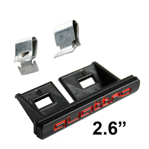 Quattro Front Grille Emblem Badge Black Red For Audi S S4 S5 S6 S8 A4 A6 A8 TT R8