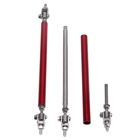 Adjustable 6"-9" / 8"-11" / 10"-13" Front Bumper Lip Splitter Diffuser Strut Rod Tie Bars Fit Most Vehicles, Black / Red / Blue / Silver