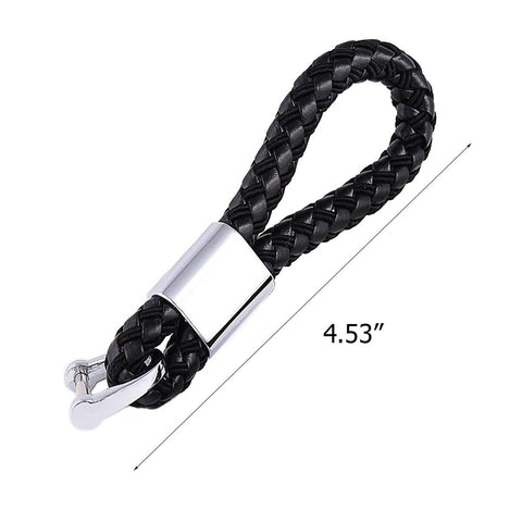 Braided PU Leather Strap Key Chain Ring Universal Fits Car Office Home Keys Fob Keychain Holder