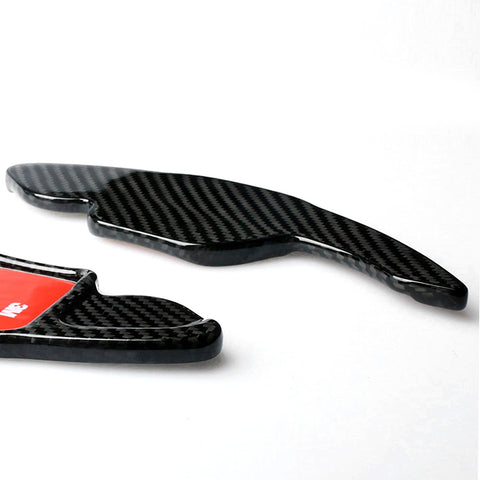 Black/ Red Real Carbon Fiber Steering Wheel Shifter Gear Paddle DSG Extensions For Audi A4L A6L