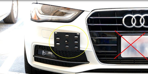 1 Set Front Tow Hook License Plate Bumper Mounting Bracket Holder Relocation Fit Audi A4 A5 S4 S5 RS5 RS7 A7 S7