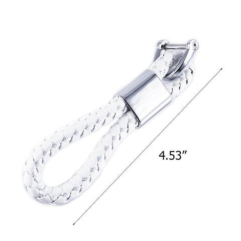 Braided PU Leather Strap Key Chain Ring Universal Fits Car Office Home Keys Fob Keychain Holder