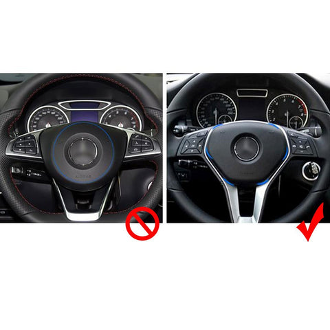 Glossy Car Steering Wheel Center Logo Ring Trim For Mercedes Benz B C GLK