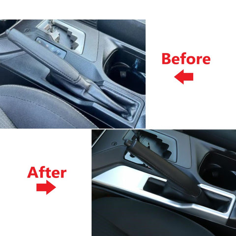 Matte Silver Water Cup Holder + Handbrake Panel Trims For Toyota RAV4 2013-2018