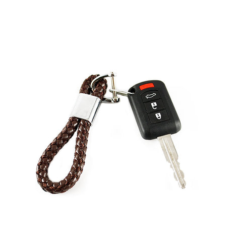 Braided PU Leather Strap Key Chain Ring Universal Fits Car Office Home Keys Fob Keychain Holder