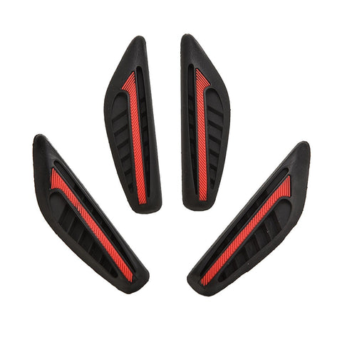 4 Pieces JDM Red Silicone Anti-Rub Car Door Edge Guard / Rear View Mirror Protector Stickers