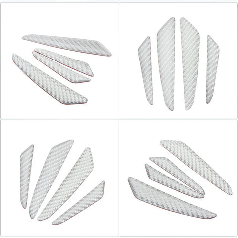 Black / Silver Real Carbon Fiber Car Side Door Edge Protection Guards Trim Sticker