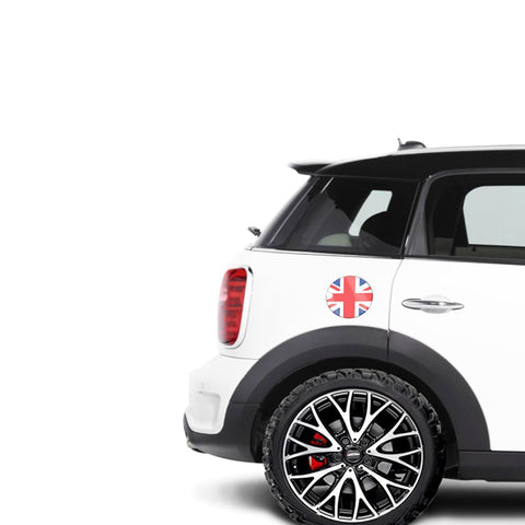 Vinyl Sticker Decal For Mini Cooper Gas Cap Cover Black/White Checkered Union Jack UK Flag