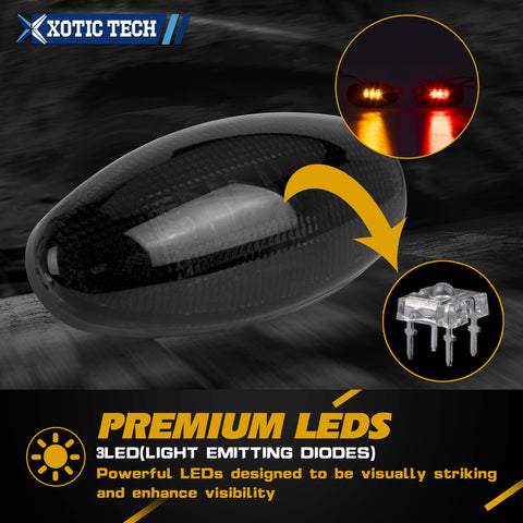 Smoked LED Fender Side Marker Light OE fit, Compatible with Chevrolet Silverado 3500 or GMC Sierra 3500 2001-2006, Sierra 1500 2500 HD 3500 HD or Silverado 1500 2500 HD 3500 HD 2007-2014