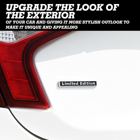 2pcs Universal Limited Edition Logo Emblem Metal Badge Sticker Decal for Side Fender Trunk Compatible with Most Cars (9.5cm x 1.5cm Black)